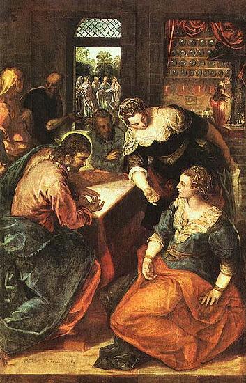 TINTORETTO, Jacopo Christus bei Maria und Martha France oil painting art